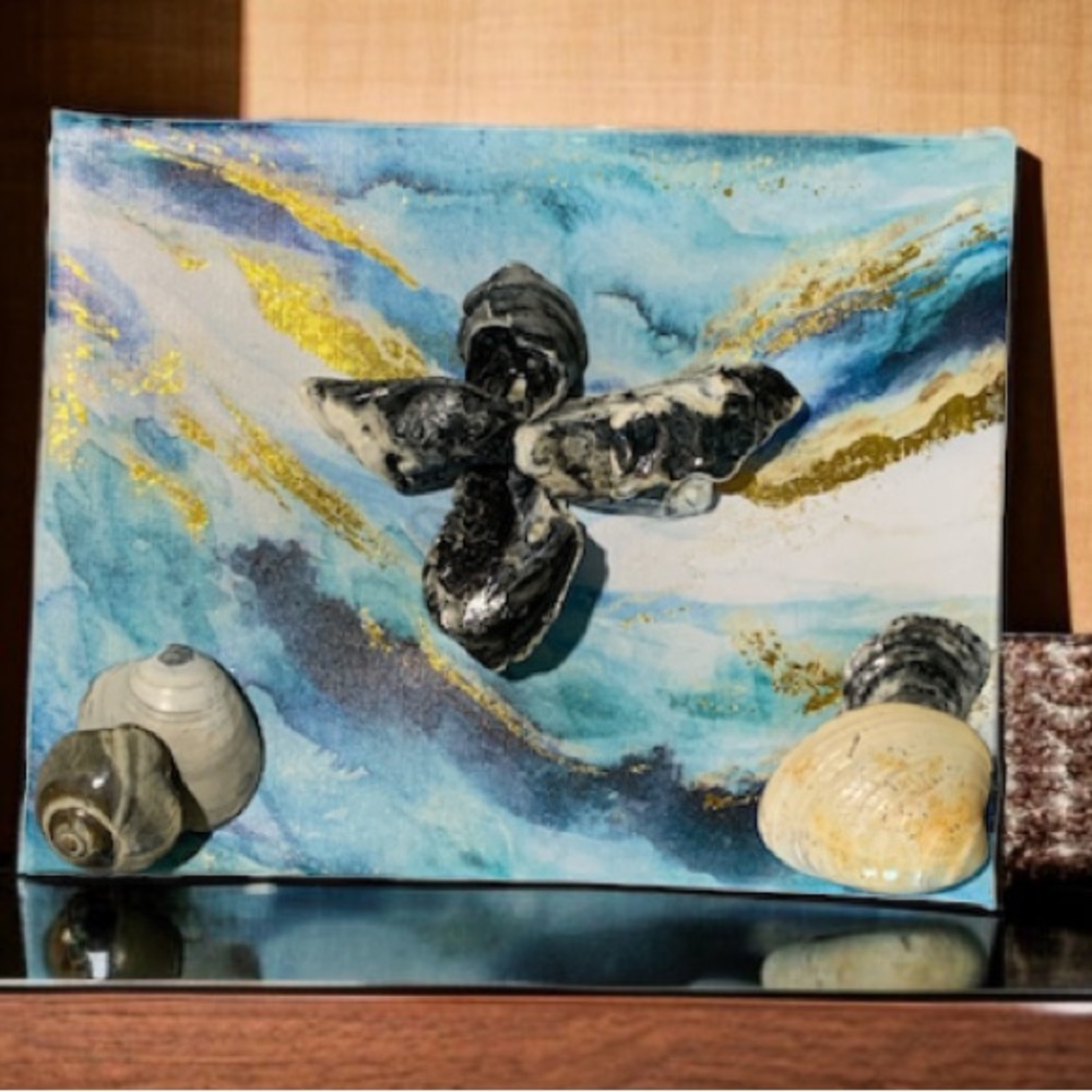 Wall Art, Painted Canvas - Shell Angel